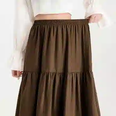 法文箱子 简约通勤纯色休闲长裙 女款