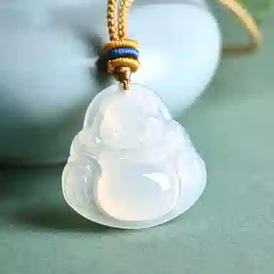 壹仟俩 白月光精致弥勒佛 笑口常开本命佛 平安国潮 玛瑙 吊坠 女款