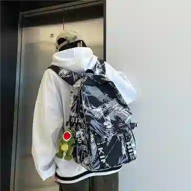 醇龙 涂鸦学生时尚潮流 尼龙 双肩包 常规 男女同款情侣款 多色