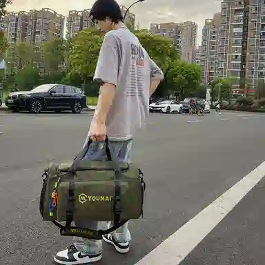 醇龙 大容量 轻便时尚 干湿分离 简约纯色 尼龙 单肩斜挎旅行包 常规 男女同款情侣款 黑/青绿/黄/粉/军绿/卡其