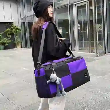 醇龙 大容量短途旅行干湿分离多用 牛津布 单肩包 男女同款情侣款 黑/青绿/蓝/灰/粉/紫/黄/红/白