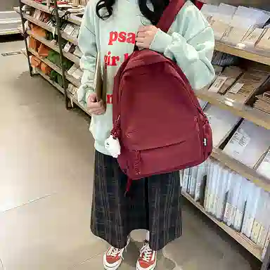 醇龙  简约纯色大容量 尼龙 男女通用 多色 背包双肩包