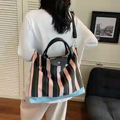 醇龙 高级感通勤斜挎托特包女帆布大容量购物袋休闲单肩包 尼龙 手提包 常规 男女同款情侣款 多色