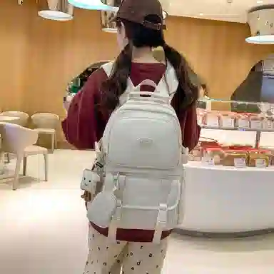 醇龙  尼龙男女通用多色风简约纯色双肩包大容量背包