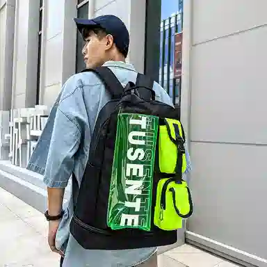 醇龙 男女通用 多色 牛津布 大容量拉链开合休闲 双肩包