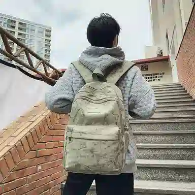 醇龙 日系校园简约百搭高中学生初中生上课大书包 尼龙 双肩包 大号 男女同款情侣款 多色