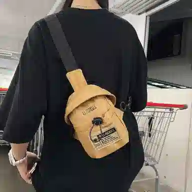 醇龙 休闲潮流 尼龙 胸包 常规 男女同款情侣款 黑色/米白色/红色/卡其色/灰色