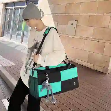 醇龙 大容量短途旅行干湿分离多用 牛津布 单肩包 男女同款情侣款 黑/青绿/蓝/灰/粉/紫/黄/红/白