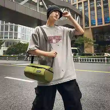 醇龙 纯色高级潮流百搭 尼龙 单肩包 常规 男女同款情侣款 多色