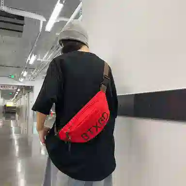 醇龙 简约百搭 尼龙布 胸包 常规 男女同款情侣款 黑/白/灰/红/桔