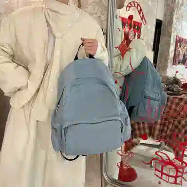 醇龙 韩版纯色简约轻便 尼龙布 双肩包 常规 男女同款情侣款 多色