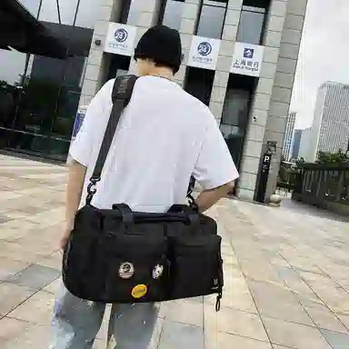 醇龙 大容量干湿分离时尚休闲 尼龙布 单肩包 男女同款情侣款 黑/青绿/黄/蓝/军绿/粉/卡其