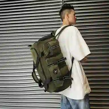 醇龙 中性风休闲简约多功能旅游时尚百搭 尼龙 旅行包 男女同款情侣款 黑/粉/卡其/青绿/黄/军绿