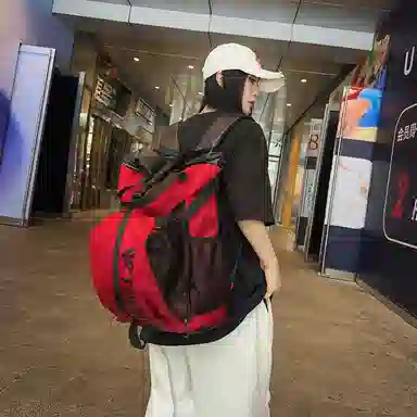 醇龙 休闲百搭潮牌运动 牛津布 双肩包 男女同款情侣款 深灰/浅灰/黑/红