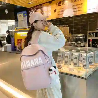 醇龙 日系大容量韩版原宿简约 双肩包 尼龙 男女通用 多色