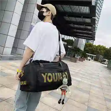 醇龙 大容量多功能干湿分离带独立鞋仓 尼龙 旅行包 男女同款情侣款 黄/青绿/卡其/军绿/粉/黑