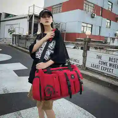 醇龙 休闲简约多功能干湿分离旅游时尚百搭 牛津复合布 旅行包 常规 男女同款情侣款 黑/卡其/红/粉/紫/黄/青绿/牛仔蓝/军绿