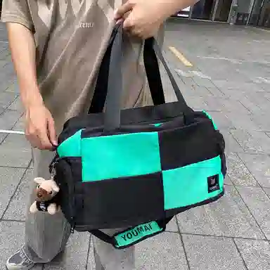 醇龙 大容量干湿分离时尚 尼龙 单肩包 男女同款情侣款 黑/红/黄/卡其/青绿/军绿/粉