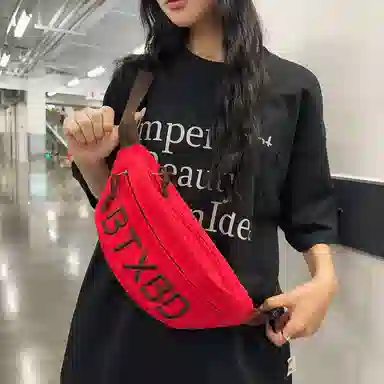 醇龙 简约百搭 尼龙布 胸包 常规 男女同款情侣款 黑/白/灰/红/桔