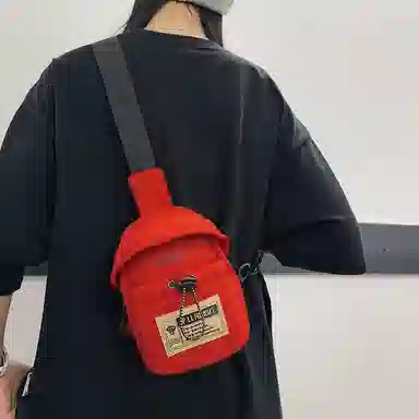 醇龙 休闲潮流 尼龙 胸包 常规 男女同款情侣款 黑色/米白色/红色/卡其色/灰色