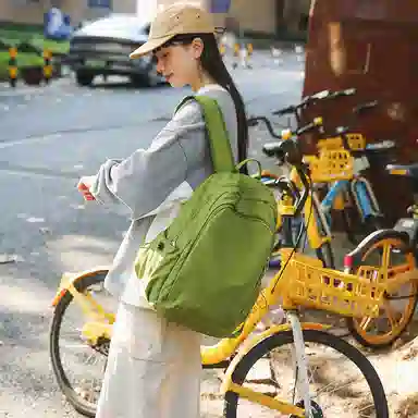 醇龙 书包韩版时尚纯色轻便大容量百搭旅行背包潮 尼龙 双肩包 常规 男女同款情侣款 多色