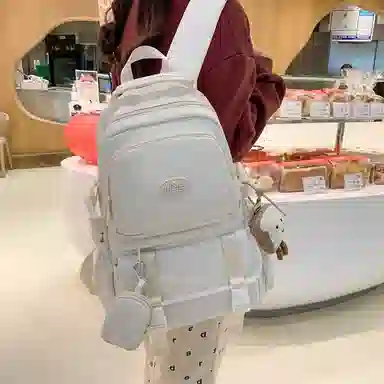 醇龙  尼龙男女通用多色风简约纯色双肩包大容量背包