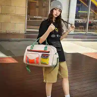 醇龙 简约纯色时尚潮流百搭 尼龙 旅行包 男女同款情侣款 多色