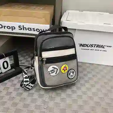 醇龙 轻便百搭小背潮牌手机包休闲斜挎包手提 尼龙 单肩包 常规 男女同款情侣款 黑/墨绿/黑白/卡其/灰