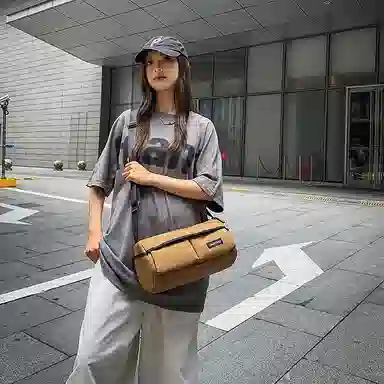 醇龙 纯色高级潮流百搭 尼龙 单肩包 常规 男女同款情侣款 多色