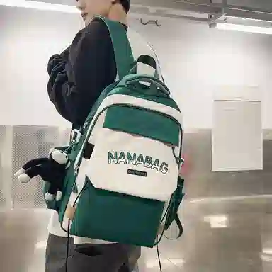 醇龙  尼龙男女通用多色双肩包简约耐脏撞色学生大容量耐磨旅行包
