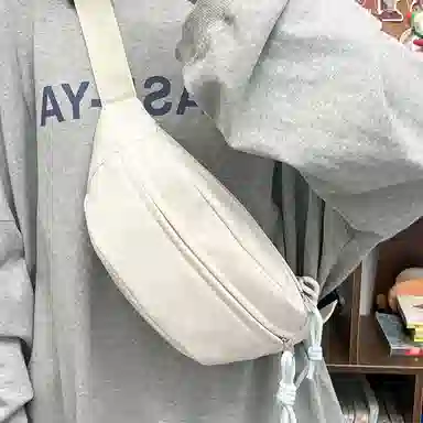 醇龙 运动潮流纯色 尼龙 单肩包腰包小挎包斜挎包胸包 男女同款情侣款 黄/绿/白/黑/粉