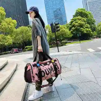 醇龙 多功能干湿分离休闲简约短途旅游时尚百搭 尼龙布 旅行包 男女同款情侣款 黑/青绿/军绿/黄/粉/卡其