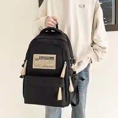 醇龙 初中高中生大容量轻便耐脏学生旅行 双肩包 男女同款情侣款 尼龙 多色