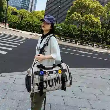 醇龙 多功能干湿分离休闲简约短途旅游时尚百搭 尼龙布 旅行包 男女同款情侣款 黑/青绿/军绿/黄/粉/卡其