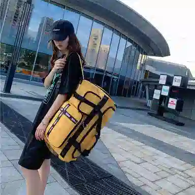 醇龙 多功能干湿分离简约短途旅游时尚百搭 尼龙 旅行包 男女同款情侣款 黑/粉/黄/绿/卡其/牛仔蓝