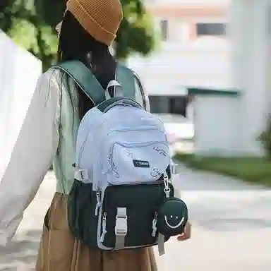 醇龙 书包初高中生大容量百搭背包学生拼接电脑旅行 尼龙 双肩包 男女同款情侣款 多色