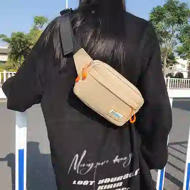 醇龙 休闲百搭潮流 尼龙 胸包 常规 男女同款情侣款 白色/棕色/黑色/卡其色