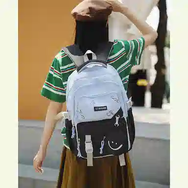 醇龙 书包初高中生大容量百搭背包学生拼接电脑旅行 尼龙 双肩包 男女同款情侣款 多色