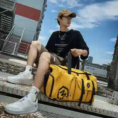 醇龙 休闲简约多功能干湿分离旅游时尚百搭 牛津复合布 旅行包 常规 男女同款情侣款 黑/卡其/红/粉/紫/黄/青绿/牛仔蓝/军绿