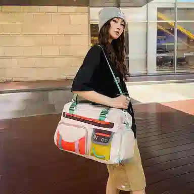 醇龙 简约纯色时尚潮流百搭 尼龙 旅行包 男女同款情侣款 多色