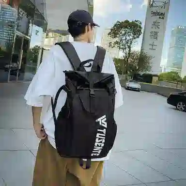 醇龙 休闲百搭潮牌运动 牛津布 双肩包 男女同款情侣款 深灰/浅灰/黑/红