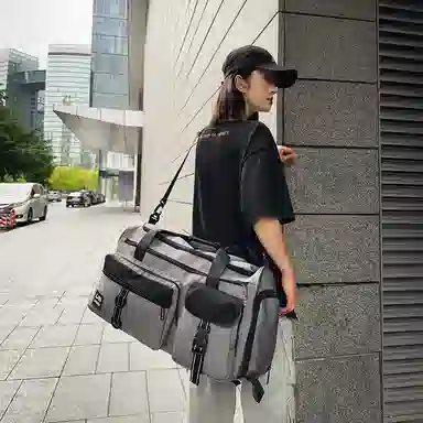 醇龙 多口袋干湿分离 尼龙 旅行包 男女同款情侣款 黑/军绿/灰/果绿