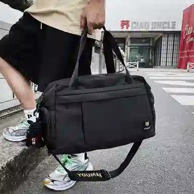 醇龙 中性风休闲简约短途旅游时尚百搭 尼龙 旅行包 常规 男女同款情侣款 黑/红/黄/卡其/青绿/军绿/粉