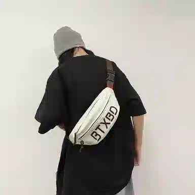 醇龙 简约百搭 尼龙布 胸包 常规 男女同款情侣款 黑/白/灰/红/桔