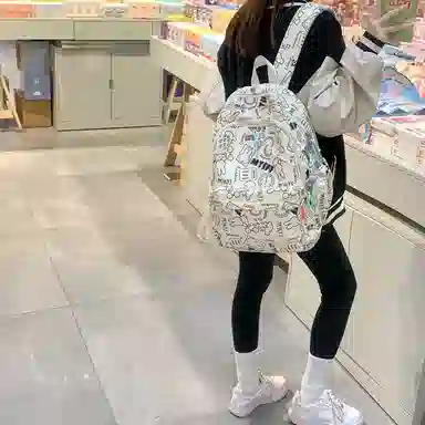 醇龙 韩版潮流涂鸦大容量耐用颜值 尼龙 双肩包 常规 女款 多色