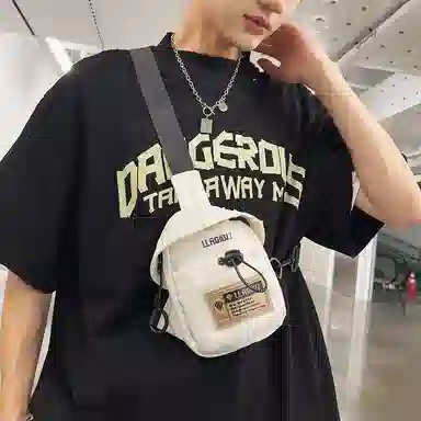 醇龙 休闲潮流 尼龙 胸包 常规 男女同款情侣款 黑色/米白色/红色/卡其色/灰色