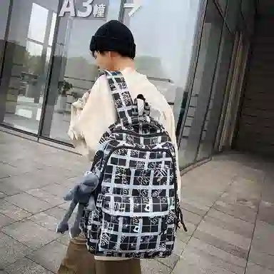 醇龙 涂鸦大容量初高中生简约舒适 双肩包 男女通用 多色 尼龙