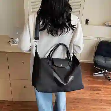 醇龙 休闲高级感通勤 尼龙 单肩包手提包 常规 男女同款情侣款 黑色/卡其