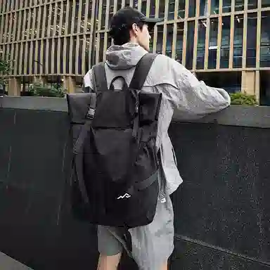 醇龙 大容量篮球潮牌运动旅行背包旅游包 牛津布 双肩包 常规 男女同款情侣款 黑色/灰色