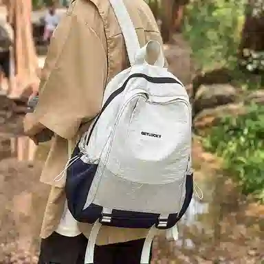 茵初 休闲补习大学轻便小学背包初高中旅行时尚徒步 尼龙 双肩包 男女同款情侣款 多色